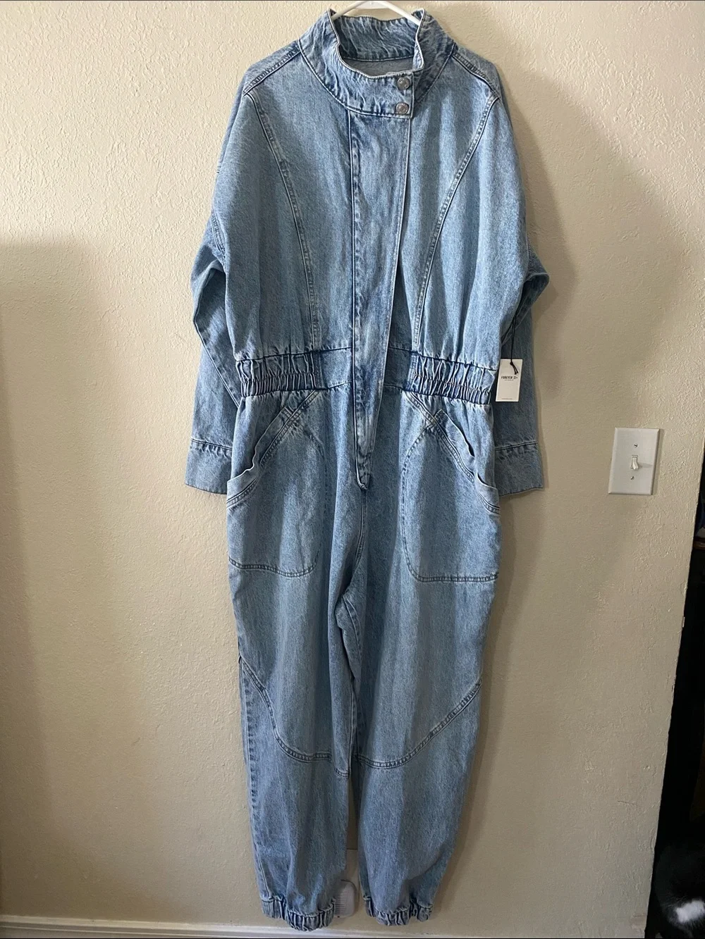 Forever 21 Light Blue Denim Jumpsuit with Pockets! - Picture 1 of 9